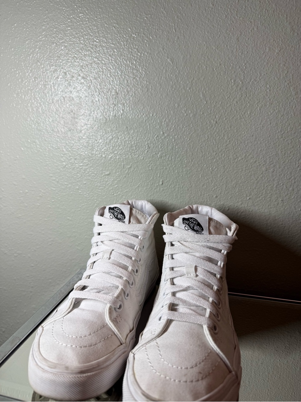 Vans Sk8-Hi True White Canvas High Top Sneakers Women’s 7 Men’s 5.5 - Picture 6 of 9
